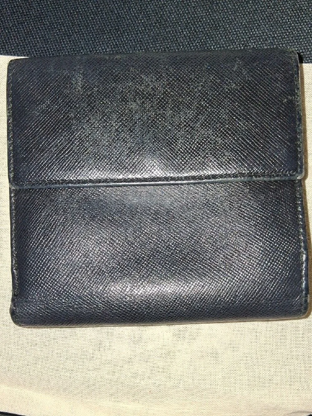 Salvatore Ferragamo Black Leather Bifold Wallet with Silver-Gold Gancini